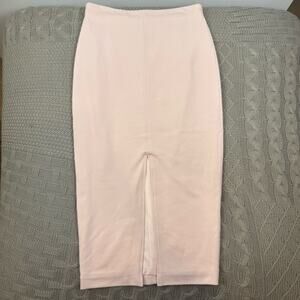 Bardot Blush Pink Midi Pencil Skirt with Front Slit ~ XS/4